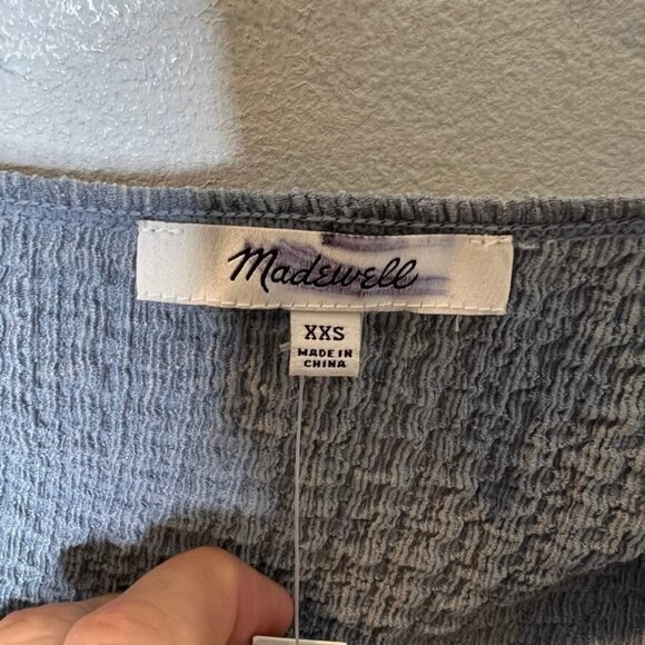 Madewell $50 Popcorn Top in Teapot Blue Size XXS NK788 - Picture 4 of 8